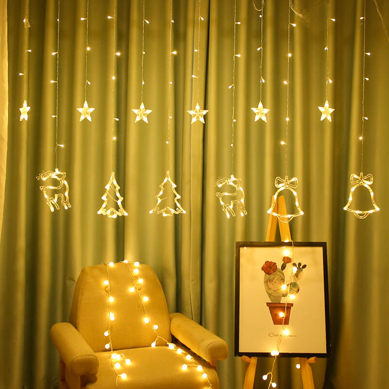 MDLP0005-Lumières suspendues de décoration de rideau de Noël