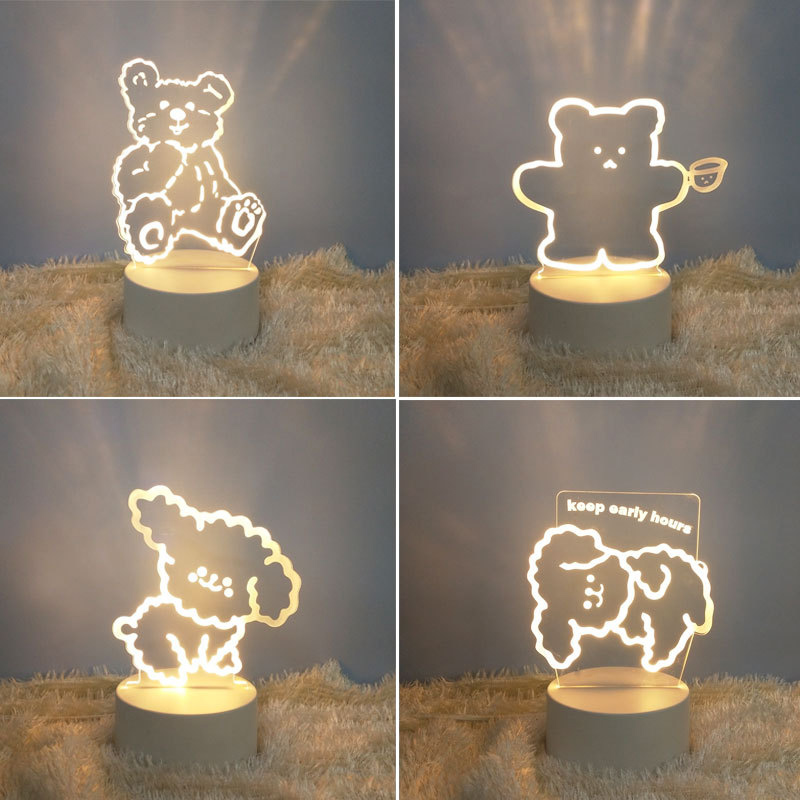 MDNL0049-Led 3D mignon petit ours veilleuse