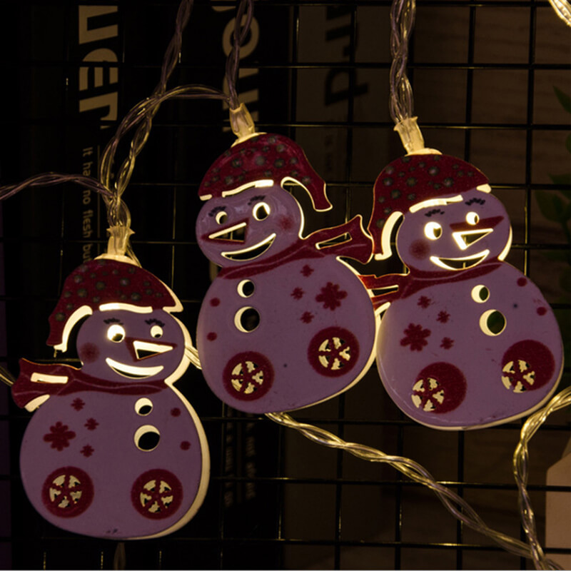led metal christmas snowman decorative light strings 7