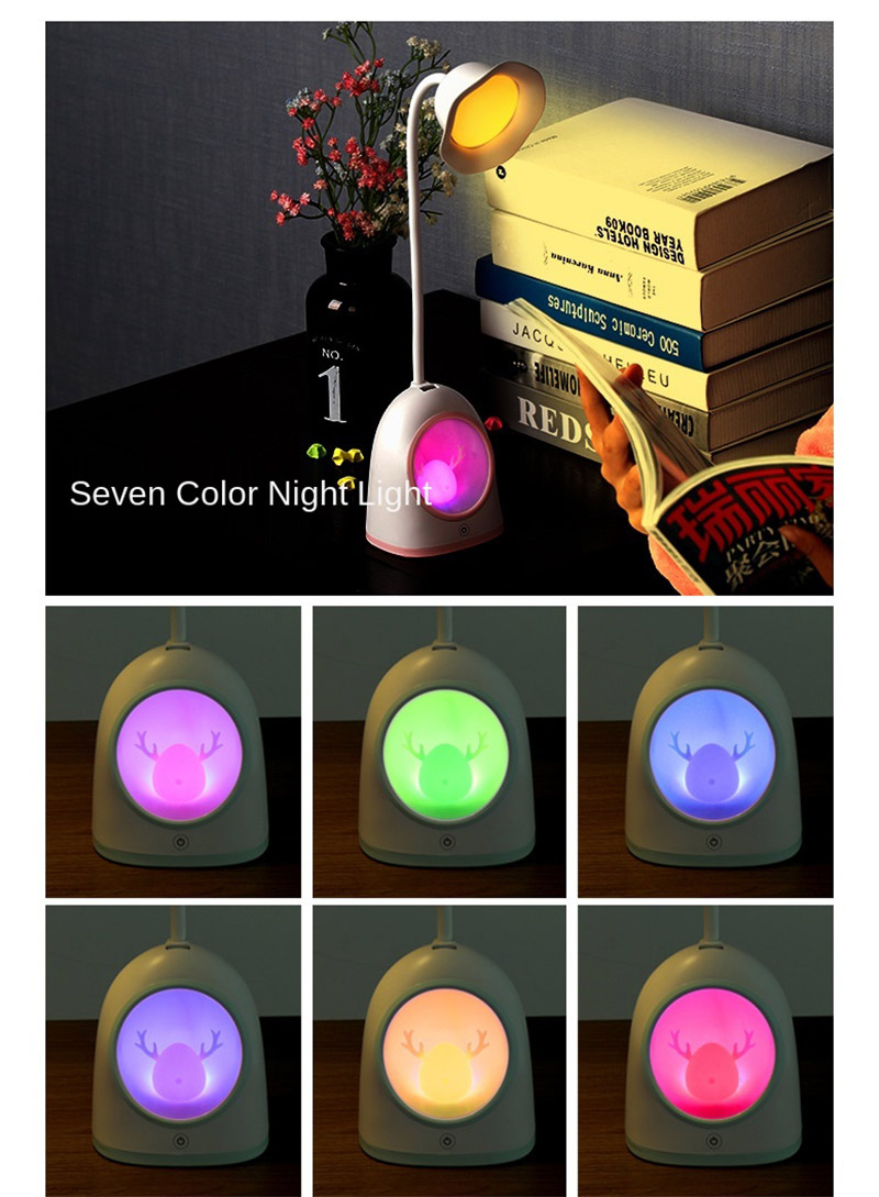 led multi function touch usb charging seven color desk lamp 7