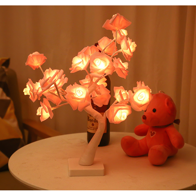 MDOL1009-Led Lampe d’arbre décorée de roses
